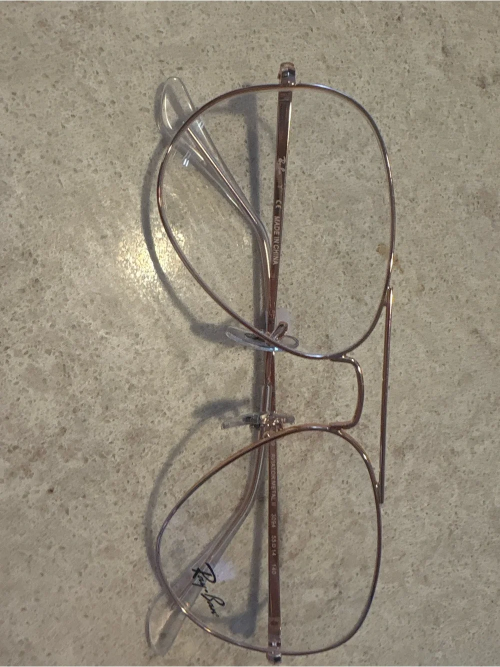 Ray-Ban Rose Gold Aviator Wireframe Glasses